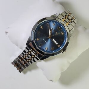 Olevs Watch Blue Dial Stainless Steel Analog Watch